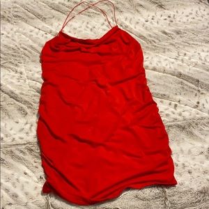 Red mini dress